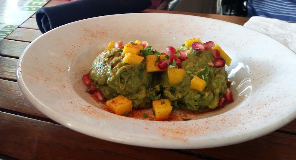 Guacamole Especial – Housemade guacamole finished with diced mango, pomegranate seeds and tropical spices